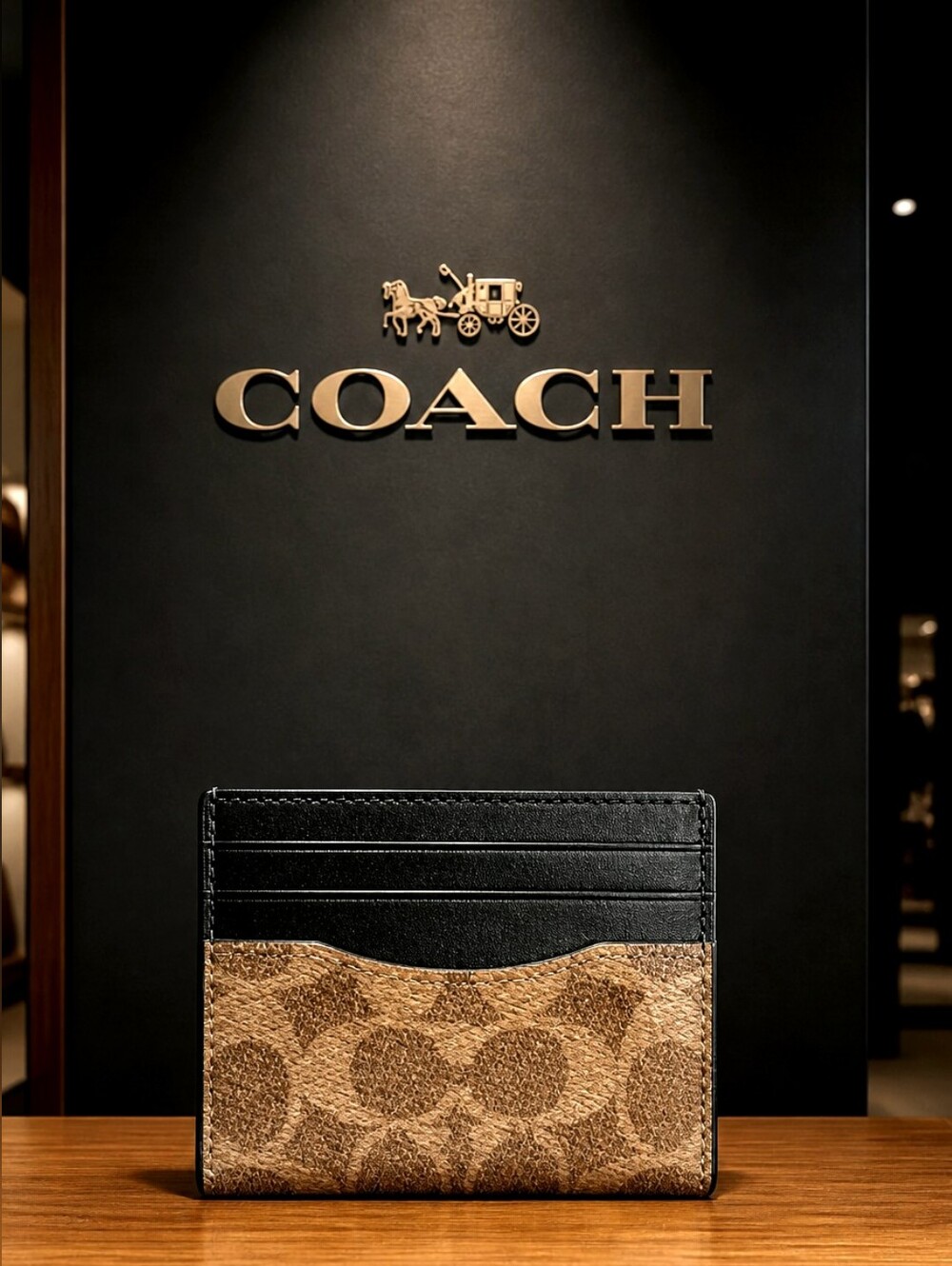Coach Slim Id Card Case In Signature Canvas NWT